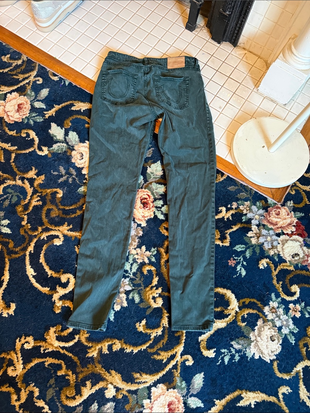 True Religion Dark Green Denim Jeans- worn a bunch but still great- retail 90